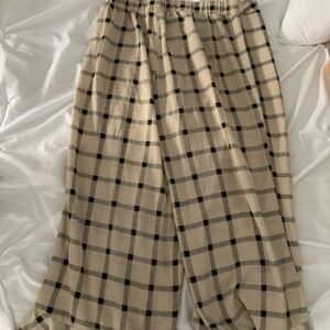 Plaid Wide-Leg Pants